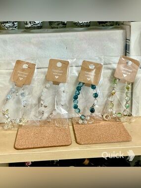 Handcrafted Glass Bead Bracelet - 4 pcs set
